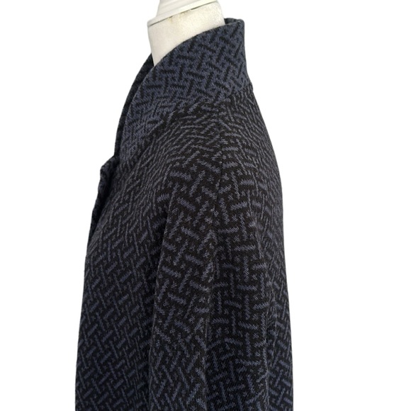 Chiaramente blue and black patterned jacket cardigan wool blend  size L - Picture 4 of 8